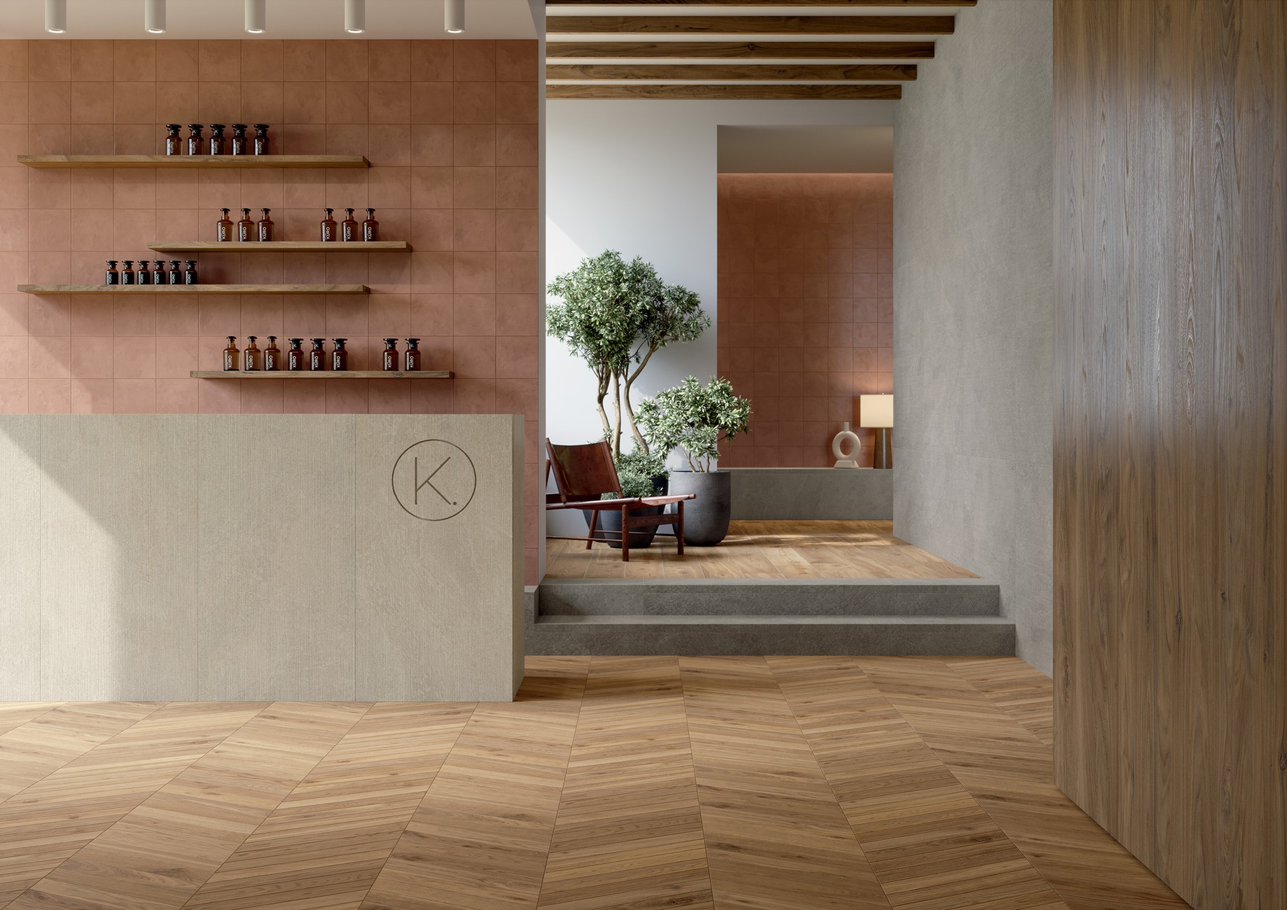 ERY Agricharme Dorato — Chevron pattern flooring